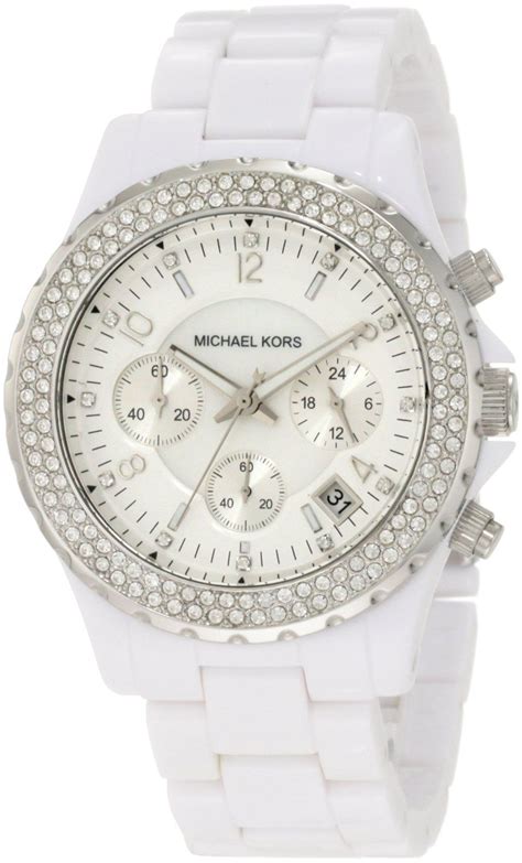 michael kors watch white ceramic gold|glitz watch.